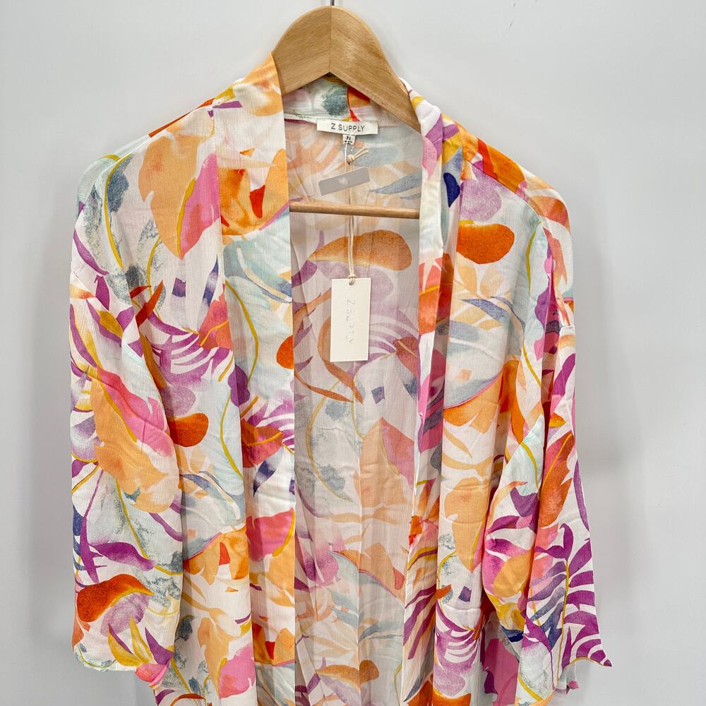 Z SUPPLY NWT Evereve Palm Multicolor Kimono Wrap // M - Picture 6 of 12